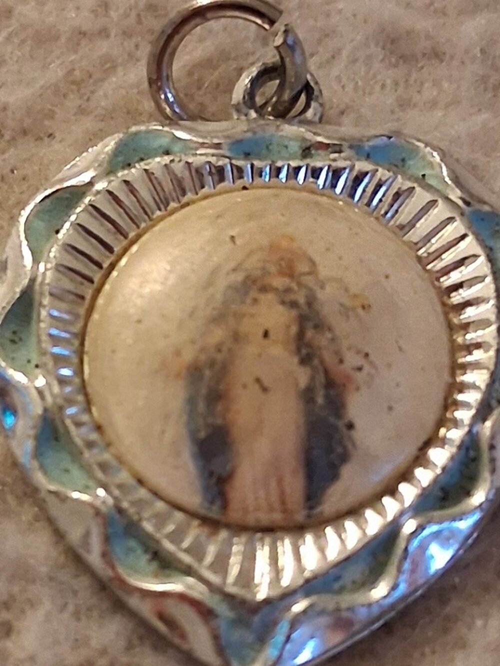 VERY VINTAGE 1920S CHARM OF BLESSED MOTHER